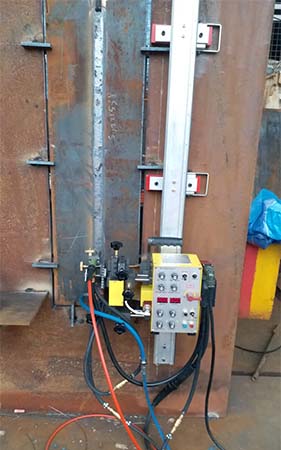 Vertical-up welding on API-650 tanks using Bygging electrogas welding machine